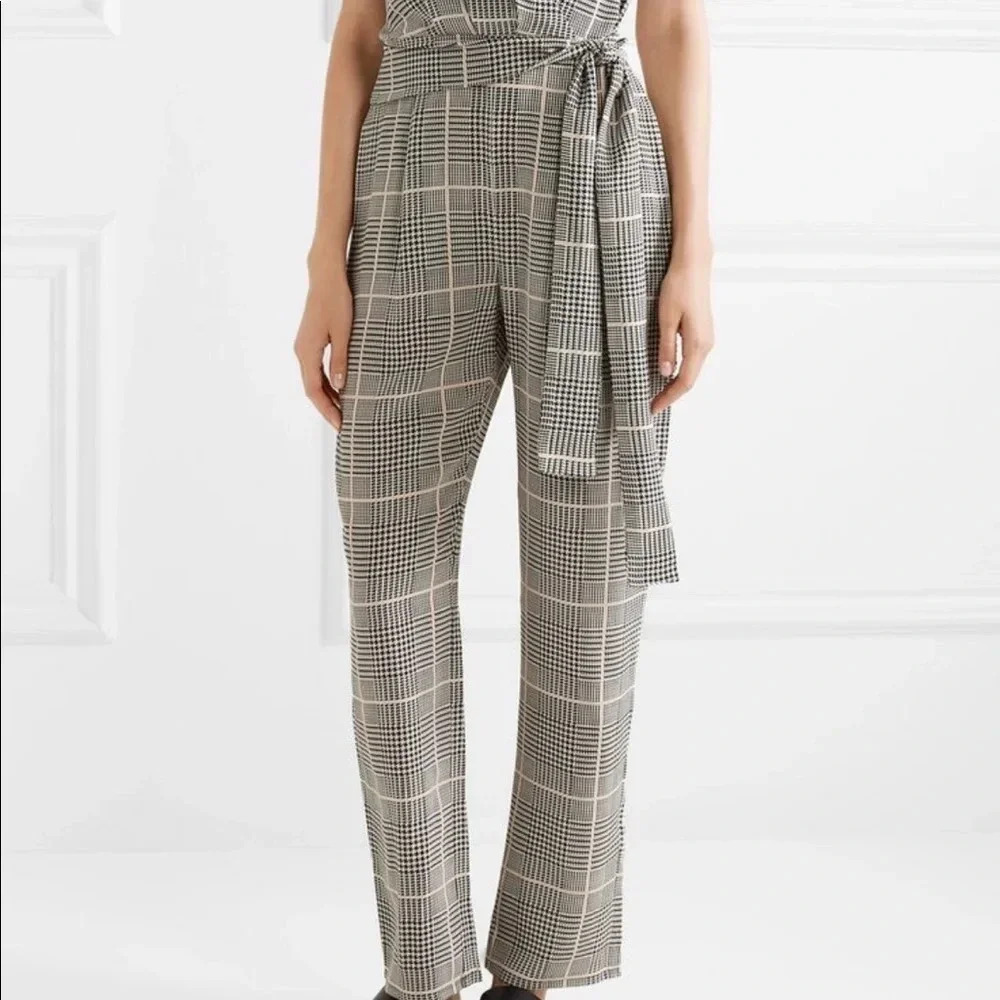 L’AGENCE EUC Julia Plaid Checkered Silk Jumpsuit - Picture 5 of 13